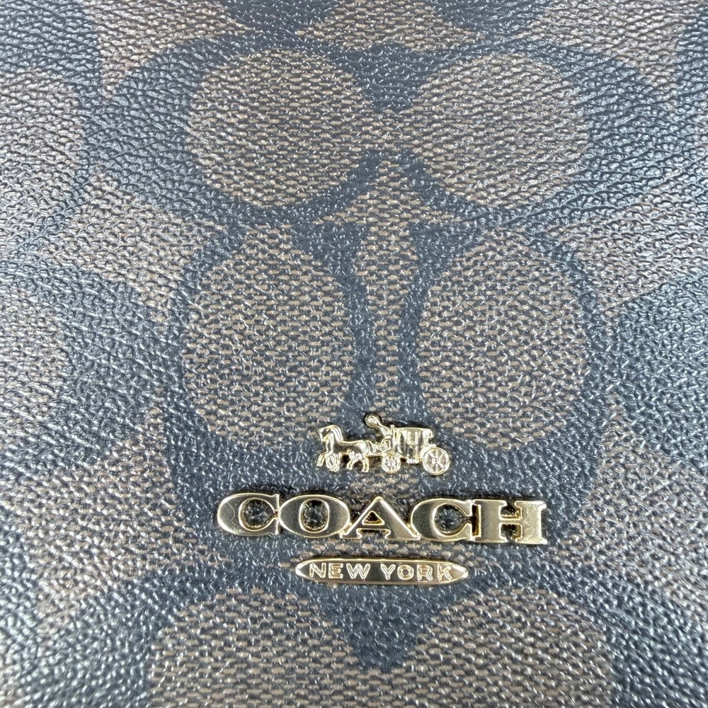 Coach Sierra Satchel Signature Coated Canvas Brown Red 13x9.5 Gold Hardware 2558 - Picture 3 of 16